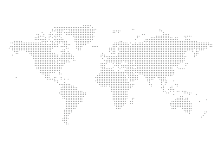 Carte du monde composée de points.