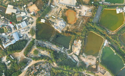 fotografía aérea de planta de agua
