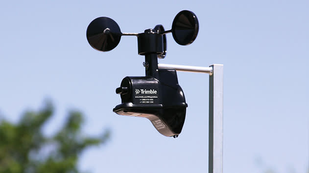 Wind speed system on top of a crane 