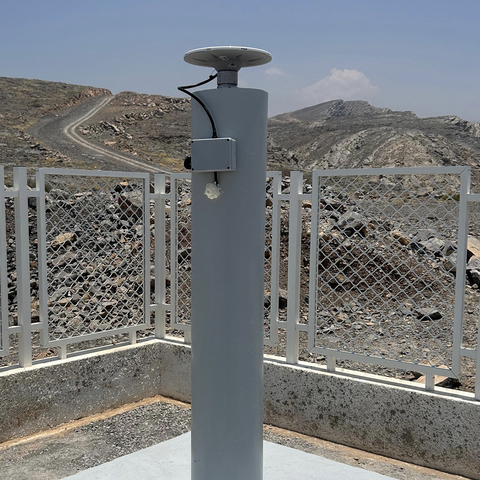 Trimble Zephyr 3 Geodetic antenna set up near a mining site