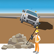 Construction worker using Trimble antenna with tilt compensation