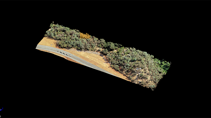 Ein Screenshot des TBC Aerial Photogrammetry Datensatzes, ohne GCPs und mit hochpräzisem GNSS.