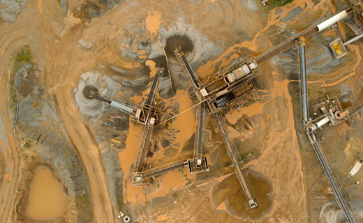 Luftbild eines Industriegebiets