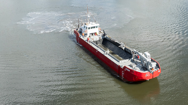 Survey ship leaving port