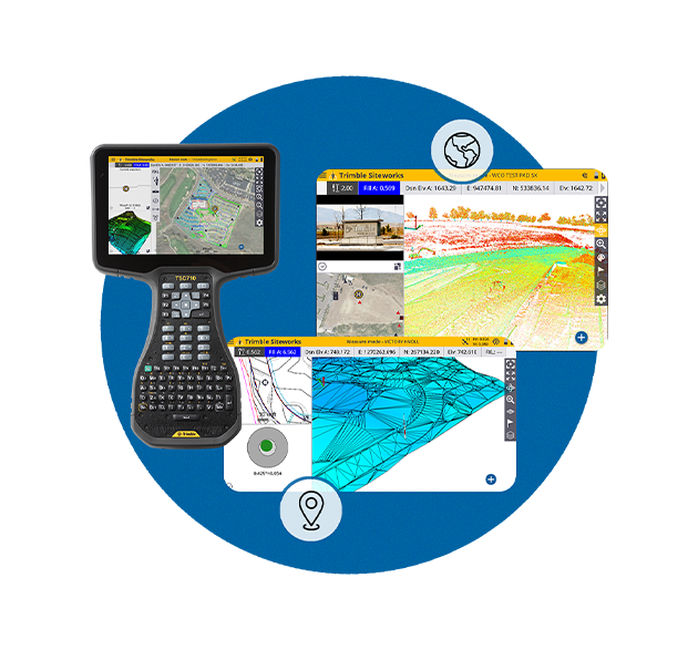 Trimble TSC710 data collector with Trimble Siteworks software