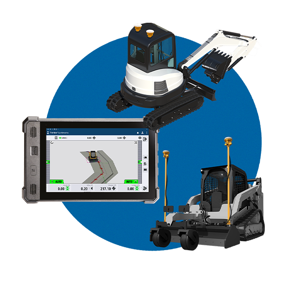 Trimble TD6 data collector, Trimble Siteworks machine guidance with compact track loader and excavator