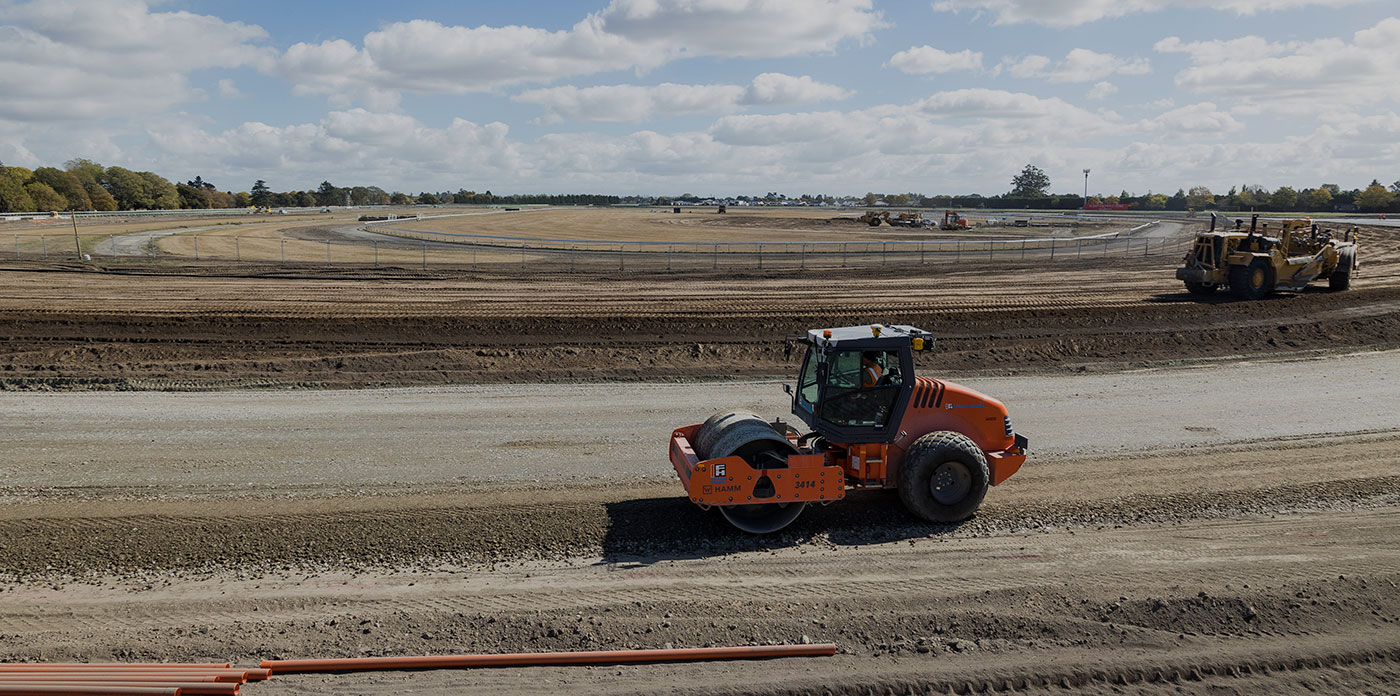 Soil compactor using Trimble Earthworks Grade Control for Soil Compactors on construction site