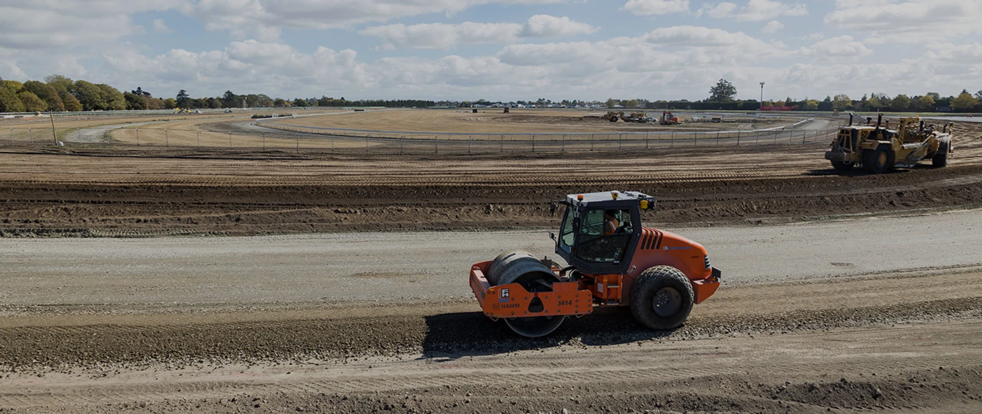 Soil compactor using Trimble Earthworks Grade Control for Soil Compactors on construction site