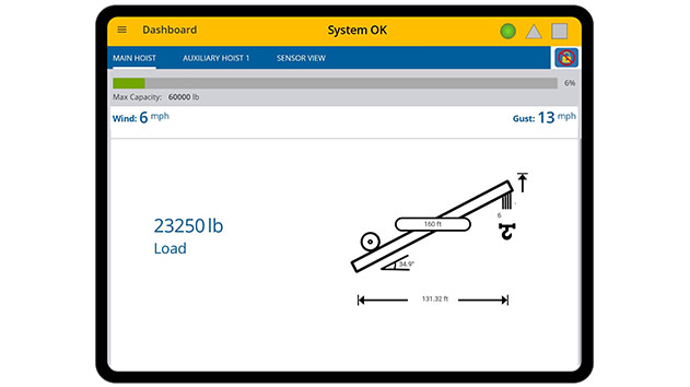 Tablet with Trimble lifting software