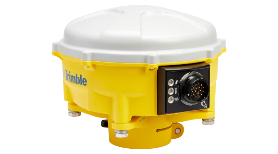 Close up of Trimble MS976 GNSS smart antenna for machine control