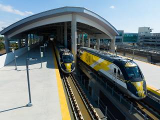 brightline orlando station with trains