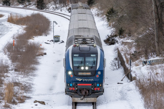 Amtrak Train on its way to Chicago by Justin Hu