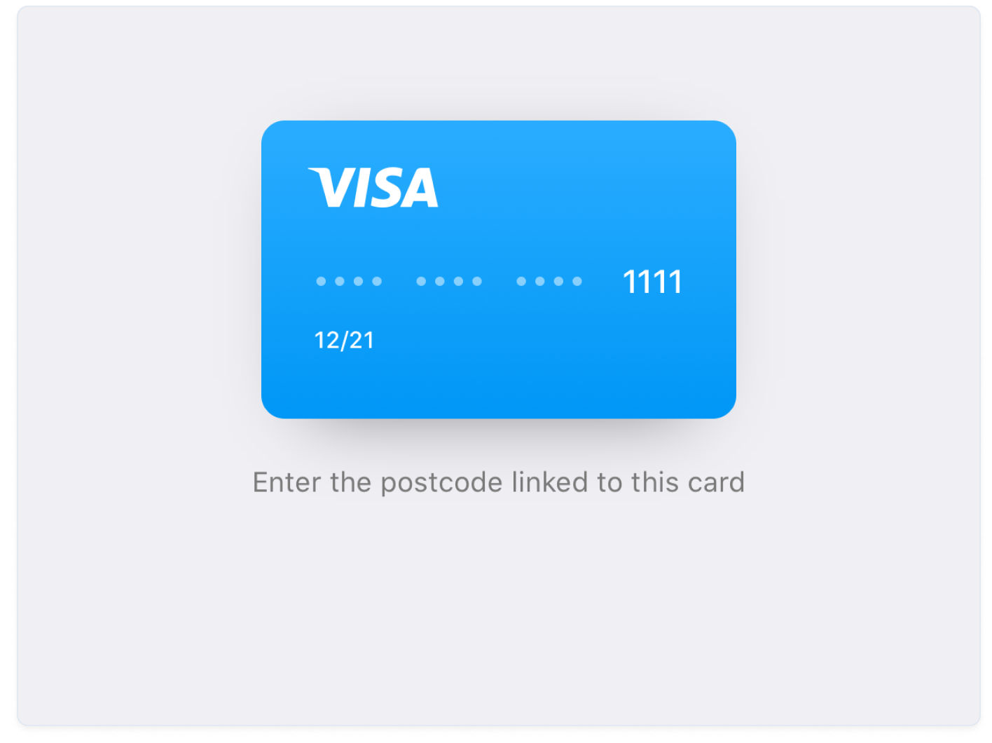 Postcode Credit Card