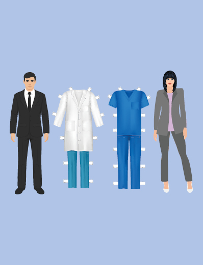 Dermatology World abstract illustration of medical outfits