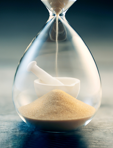 Dermatology World abstract illustration of sands of time