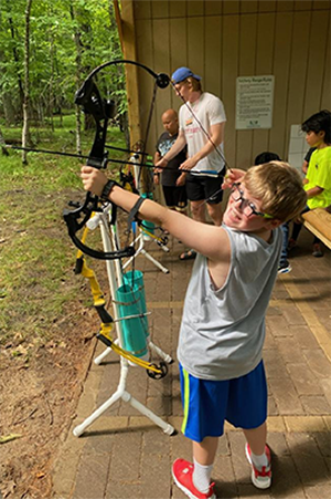 Traci’s son Aiden loved participating in summer camp activities. 