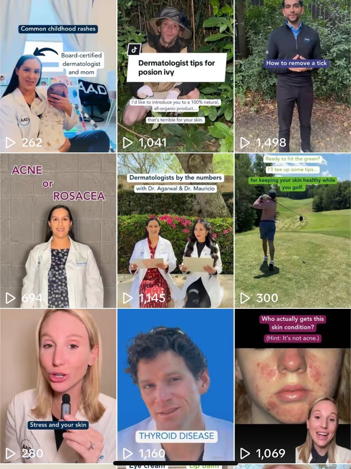Image of social media posts for Your Dermatologist Knows on TikTok