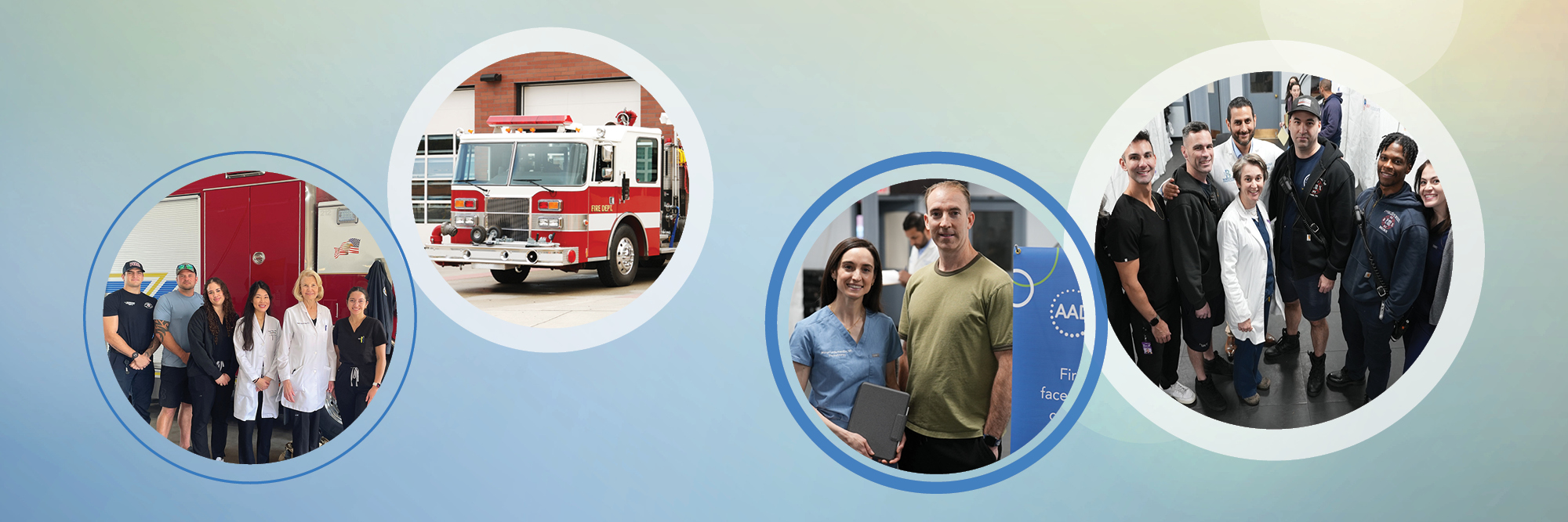 Three images showing firefighter skin cancer checks.