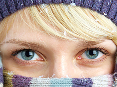woman in winter scarf  