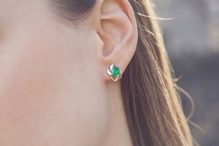 Woman's ear with an earring