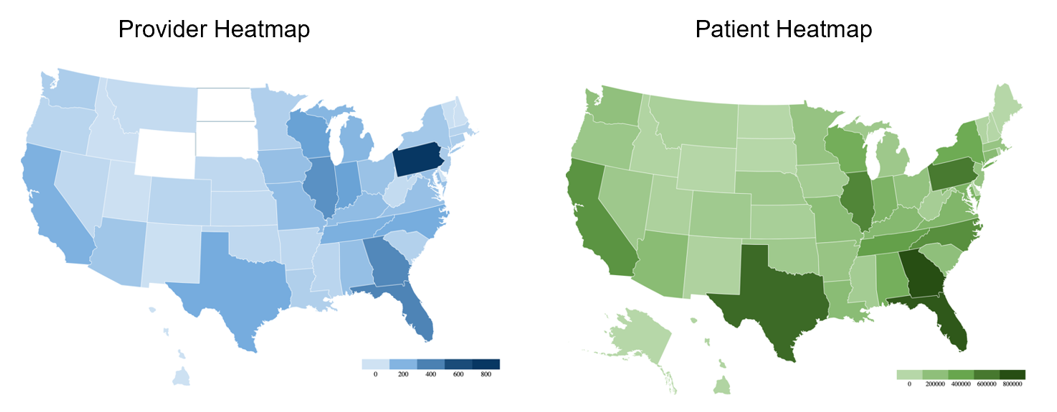 Patient and dermatologist heatmaps