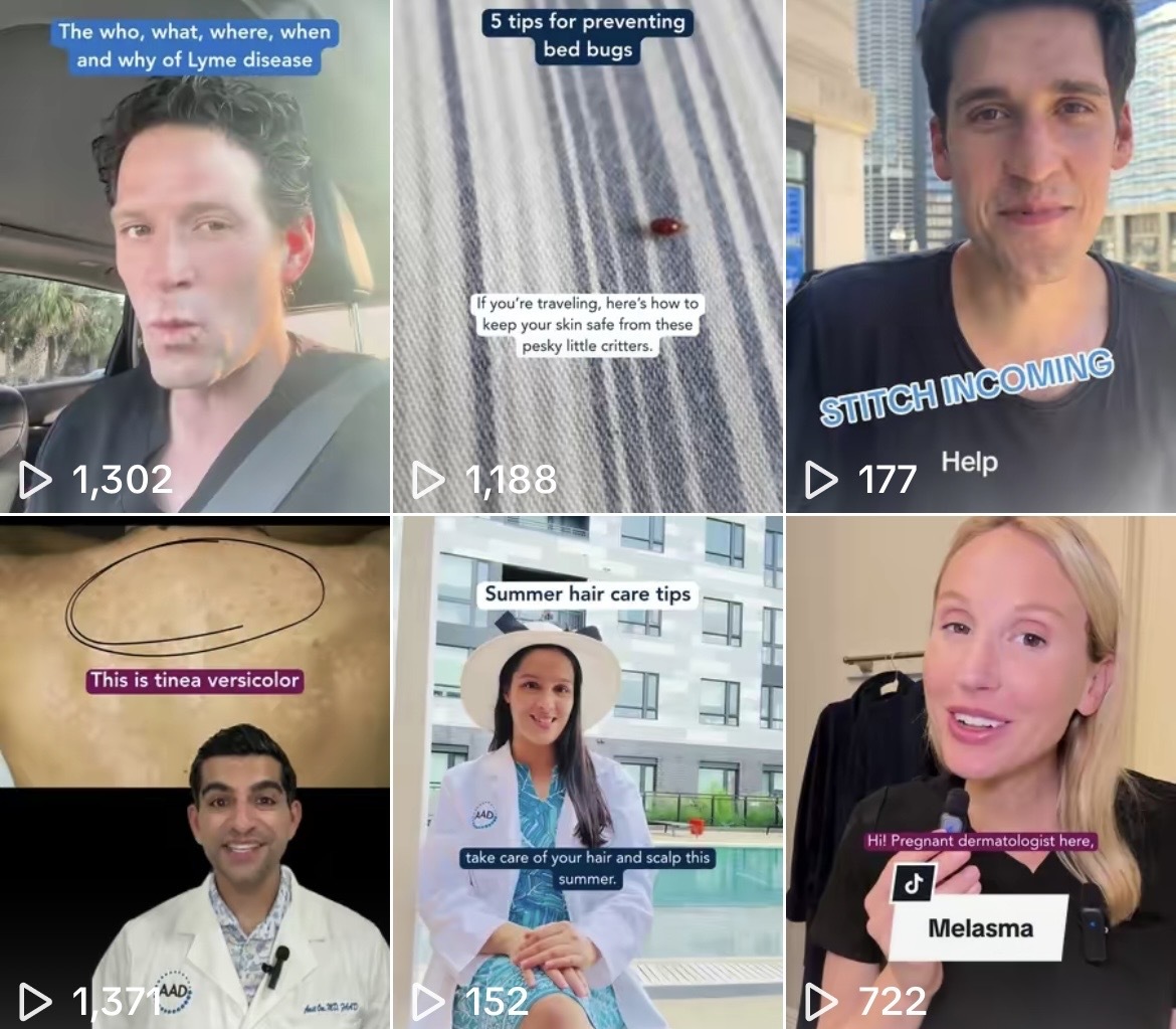 Image of social media posts for Your Dermatologist Knows on TikTok