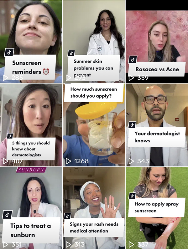 Image of social media posts for Your Dermatologist Knows July 2023