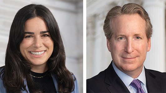 Headshots of Alexandra Volpe, JD and John Kelly, JD