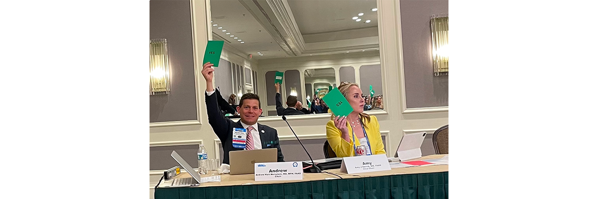 Advisory Board Chair Andrew H. Weinstein, MD, FAAD,
and Advisory Board Chair-Elect Amy Derick, MD, FAAD.