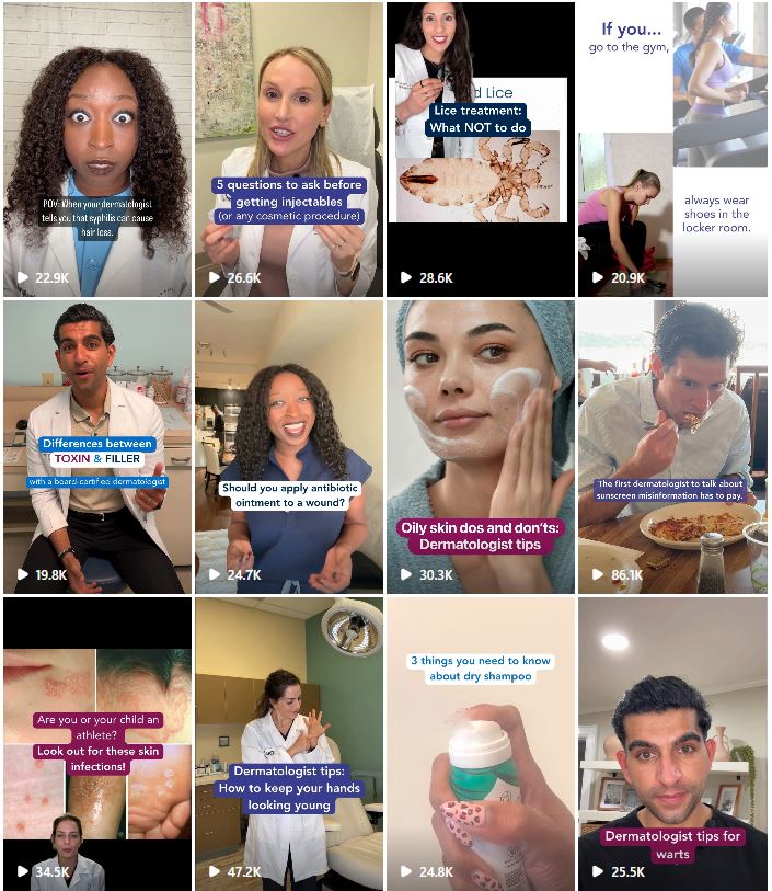 Image of Instagram posts for Your Dermatologist Knows September 2024