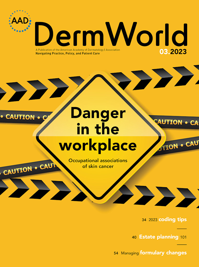 Cover image for March 2023 DermWorld