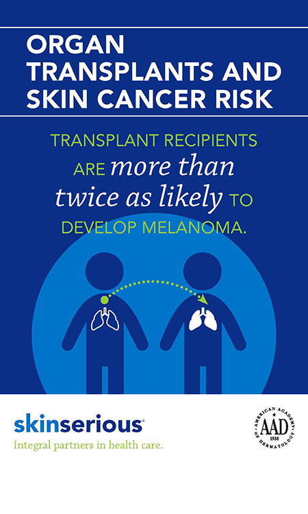 SkinSerious infographic about organ transplants and skin cancer risk