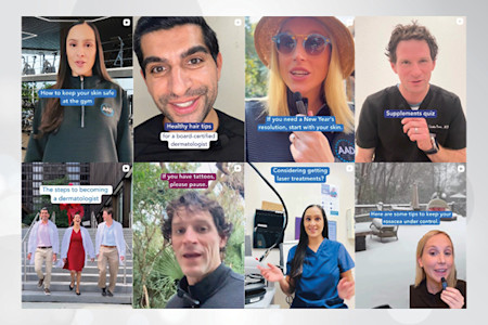 Thumbnails of social media posts from Your Dermatologist Knows.