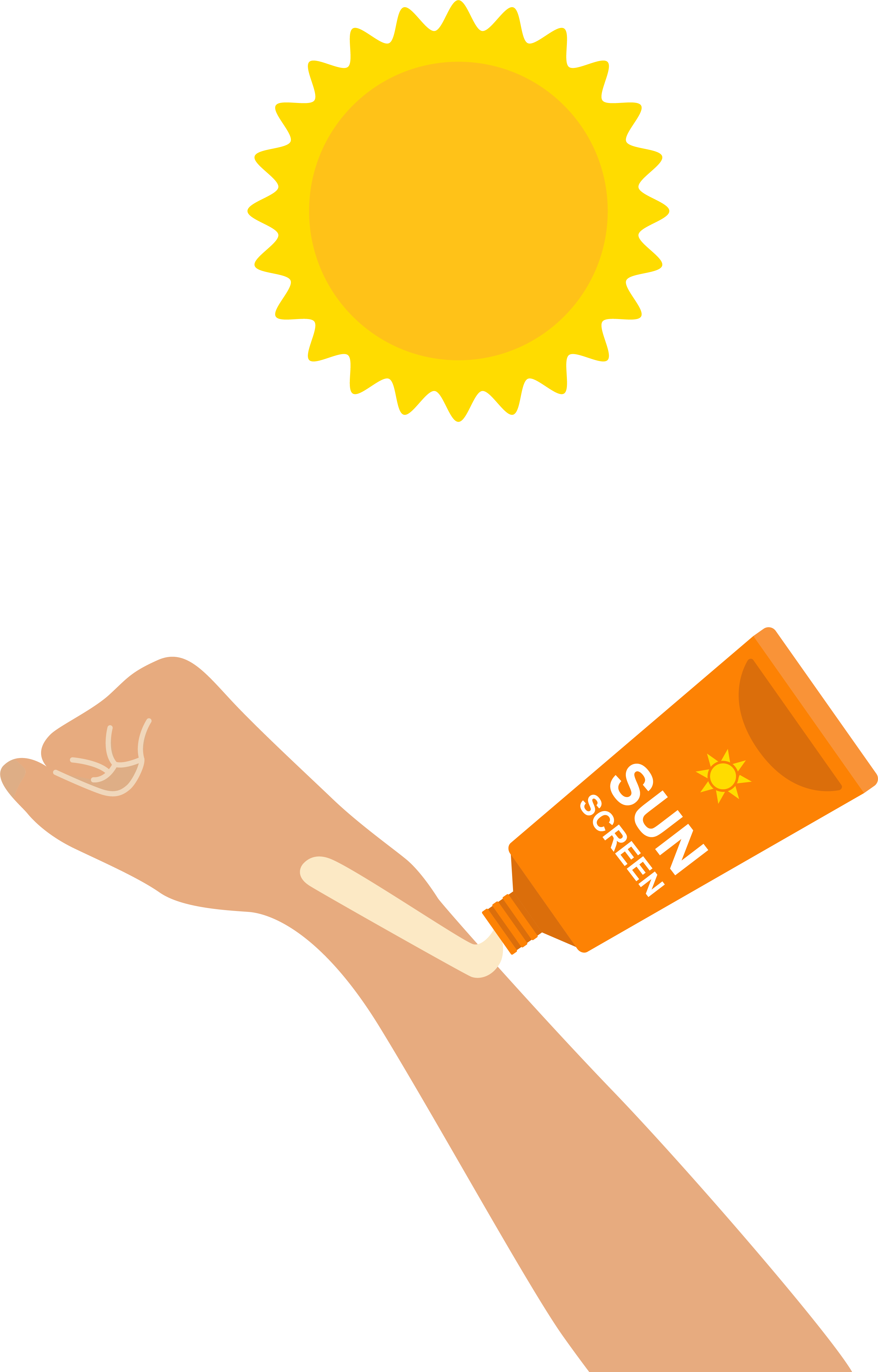 How to apply sunscreen illustration