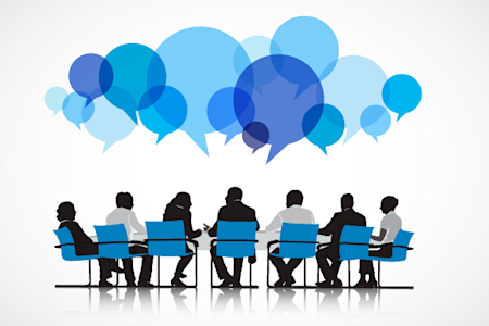 An abstract image of a Board of Directors meeting for the American Academy of Dermatology (AAD).