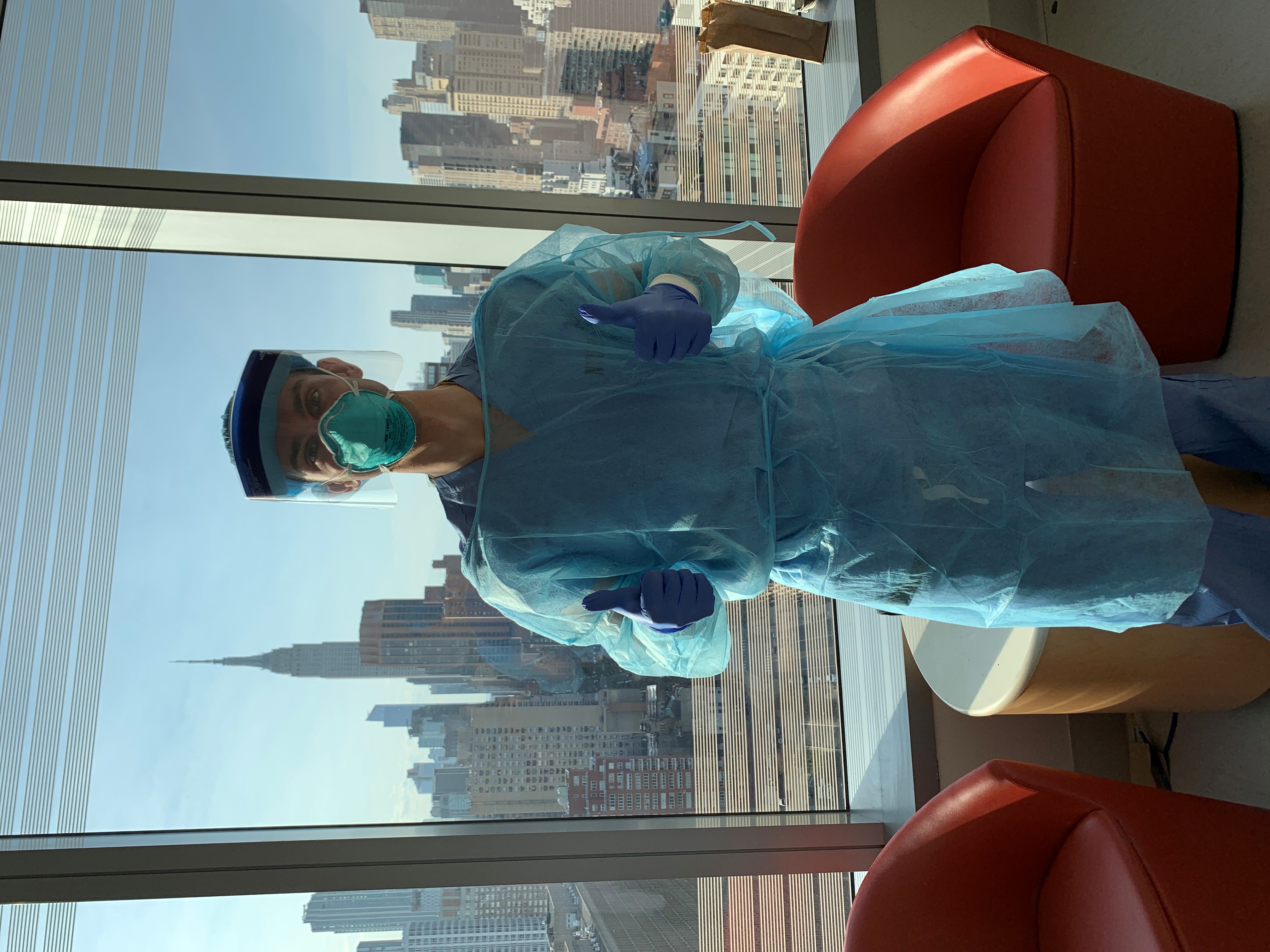 Dr. Zampella working in the COVID-19 medical ward.