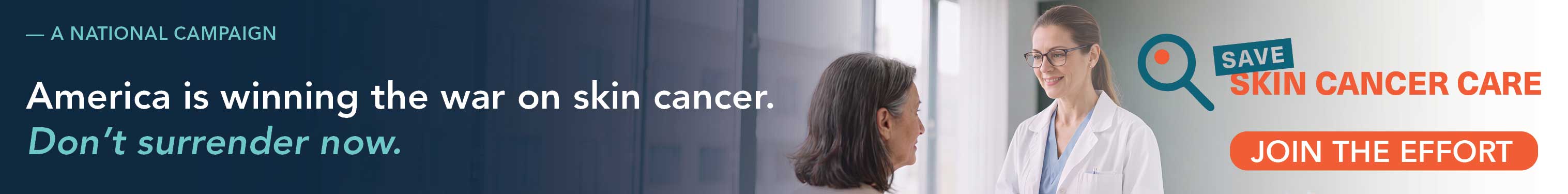 Horizontal banner ad for Save Skin Cancer Care campaign