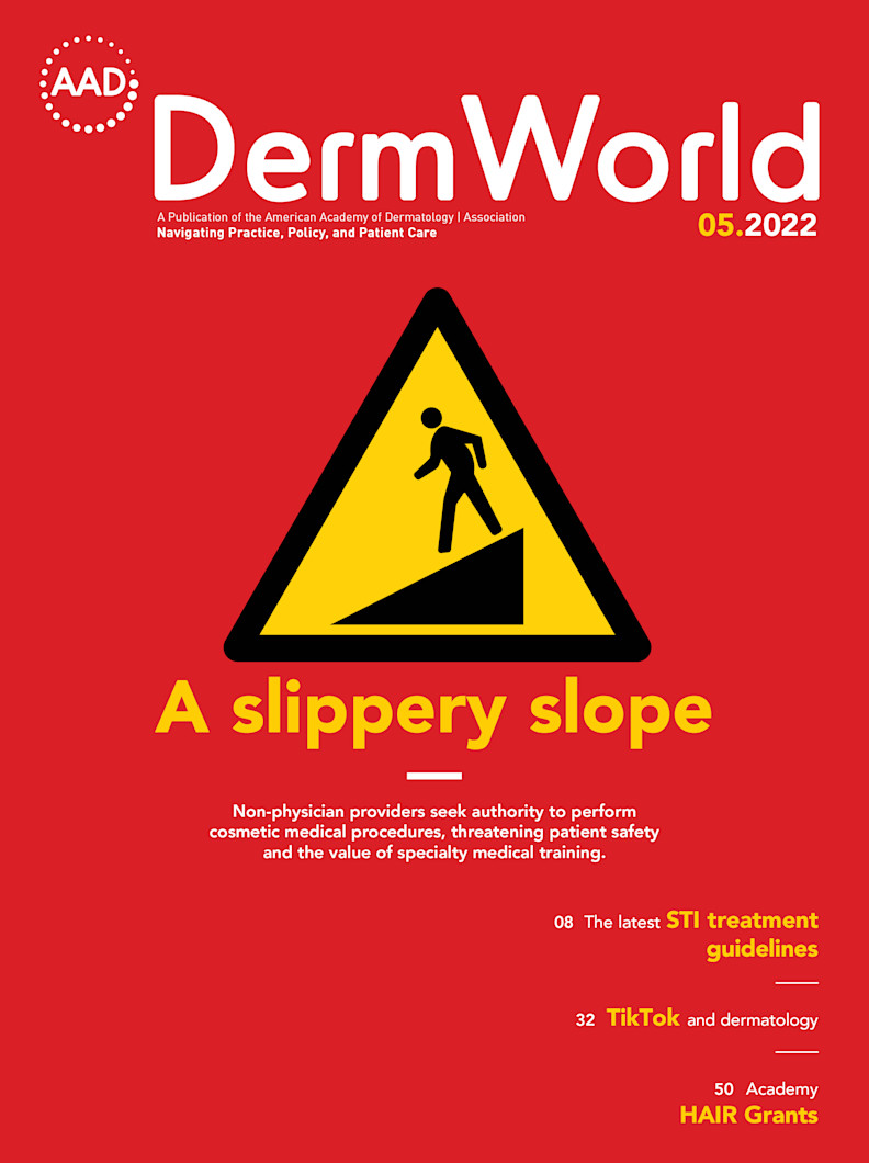 Cover for DermWorld May 2022