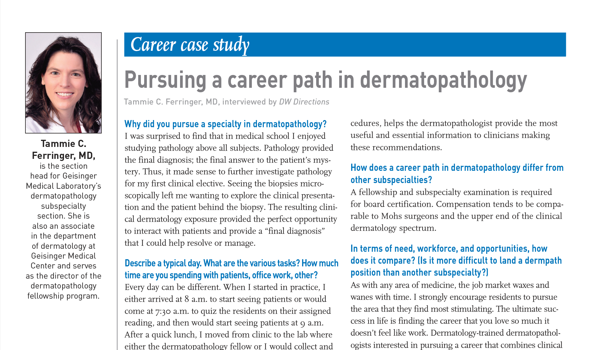 Image of dermatopathology career case study