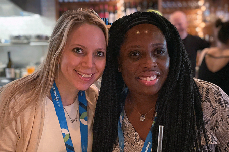 Akua P. Sarfo, MD, PhD, (right) and co-resident Melissa Levoska, MD, enjoyed attending the AAD Annual Meeting.
