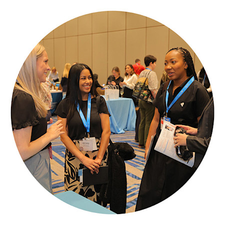 Members gathered at an American Academy of Dermatology event to network and advance their careers.