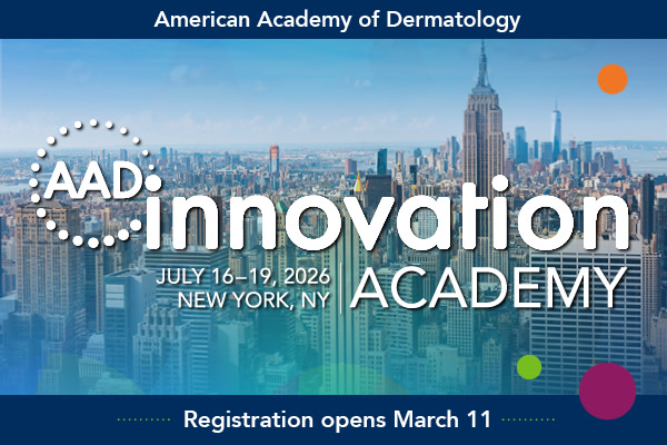 2026 AAD Innovation Academy, registration opens March 11, for the event July 16-19 in New York, NY. 