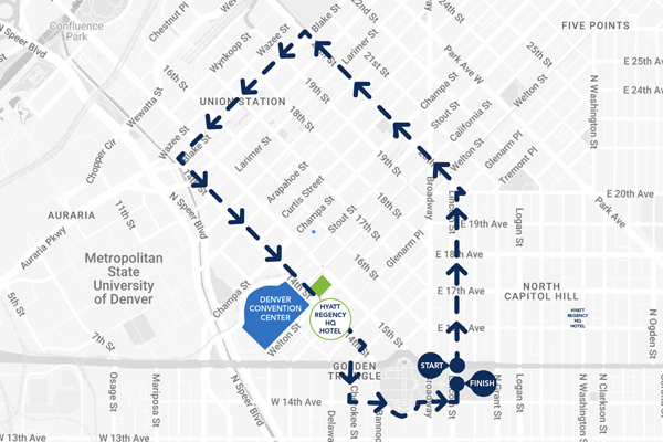 Map of Saturday No Kings rally parade route.