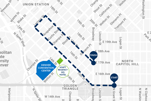 Map of Saturday No Kings rally parade route.