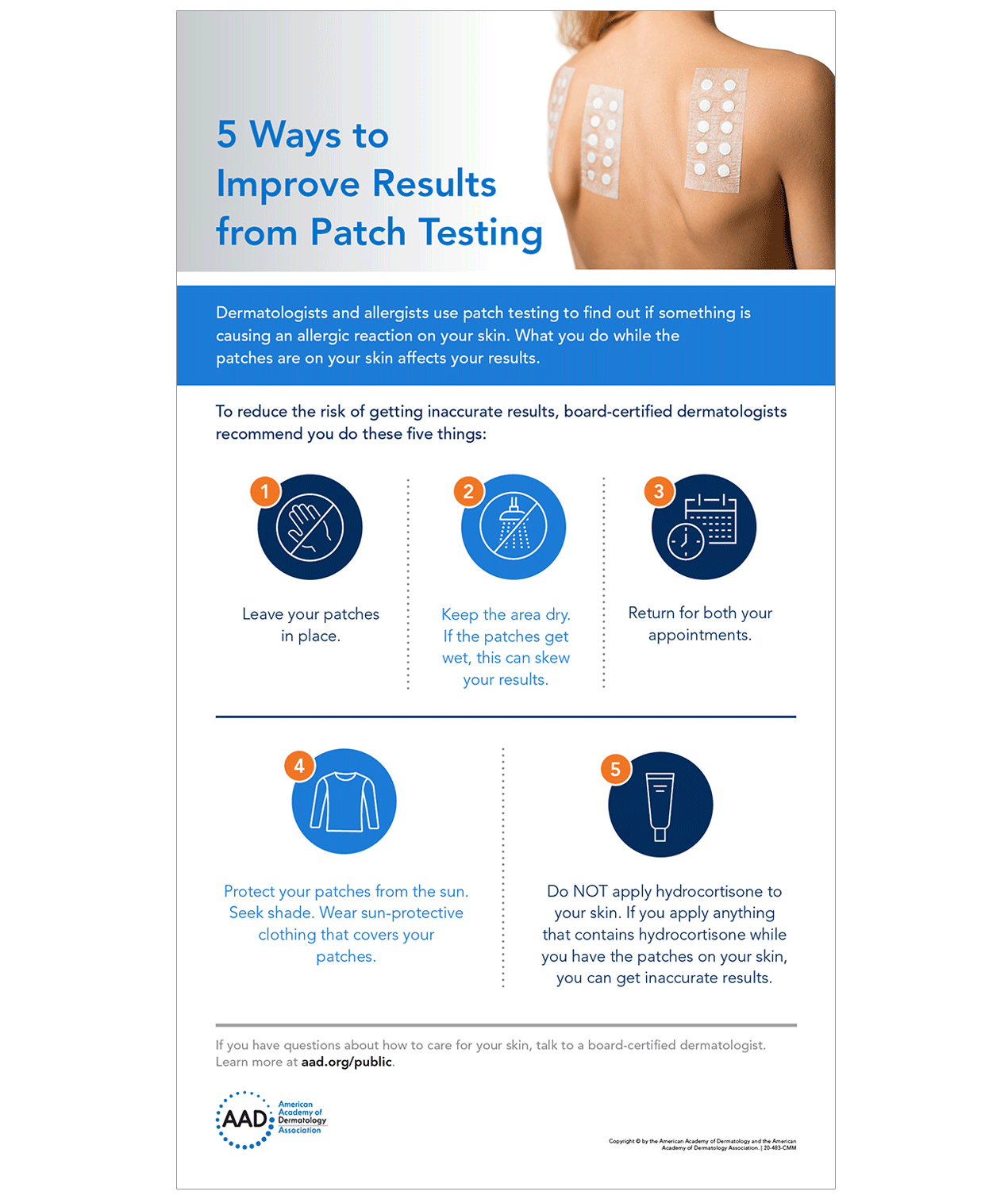 Infographic shows you how to get the best results from patch testing | American Academy of Dermatology