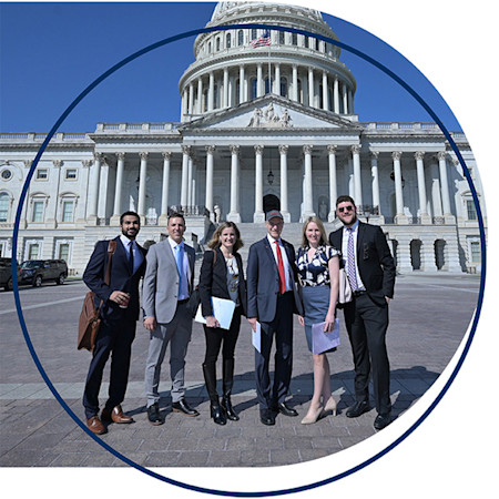 Capitol with member dermatologists showing impact of advocacy. 