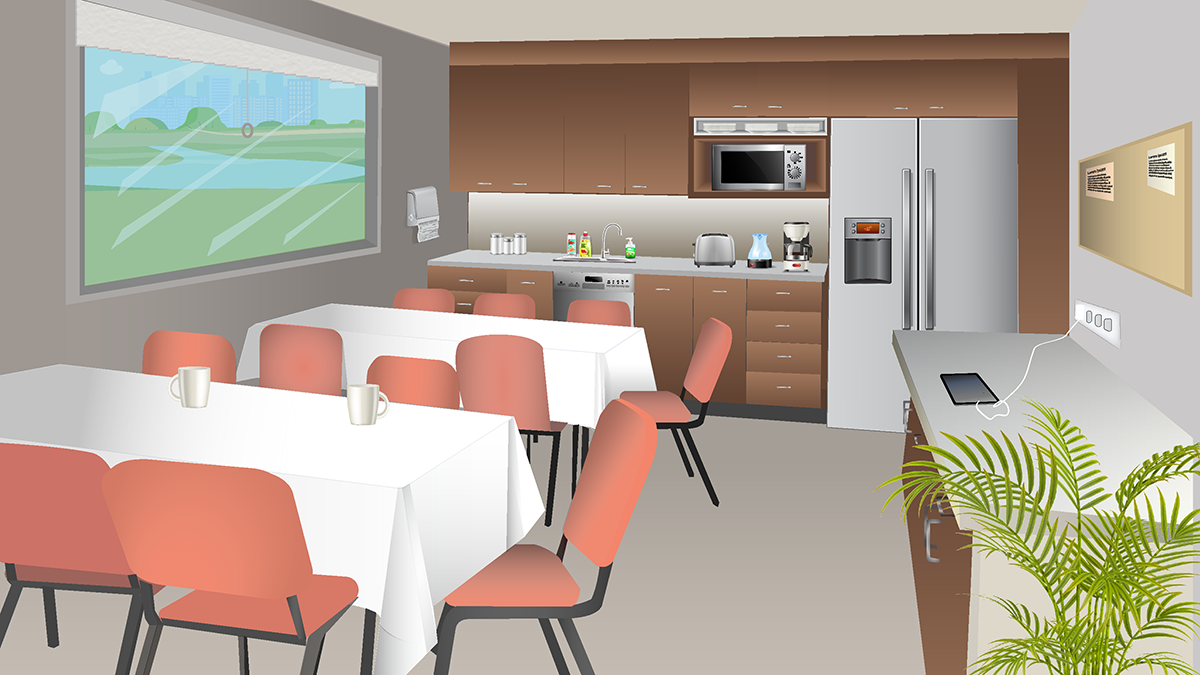 Illustration for break room, office optimization