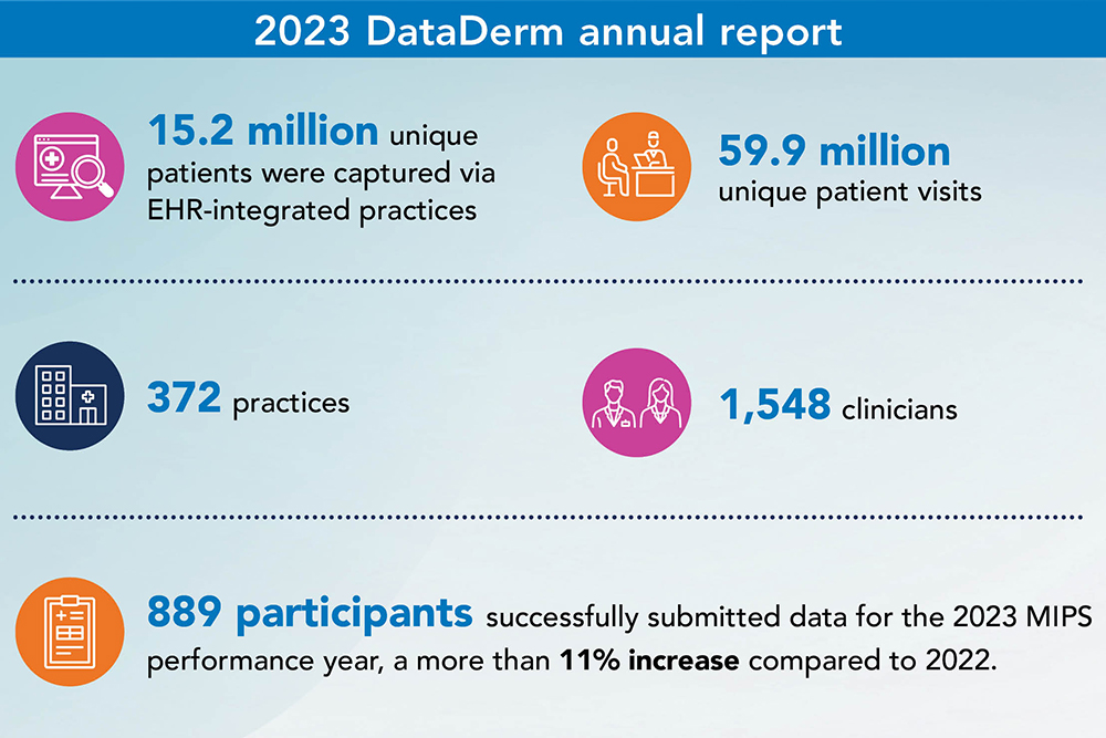 2023 DataDerm annual report infographic