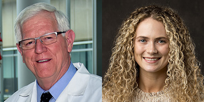 Headshots of William D. James, MD, FAAD and Paige Porter, MD