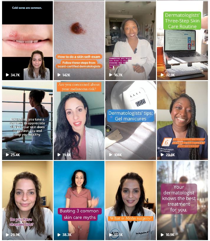 Image of Instagram posts for Your Dermatologist Knows February 2024